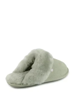 Groen - Just Sheepskin Duchess pantoffels van schapenvacht voor dames