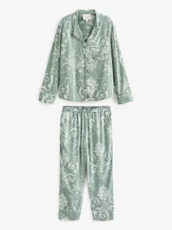 Groen - Laura Ashley Josette pyjama met knopen
