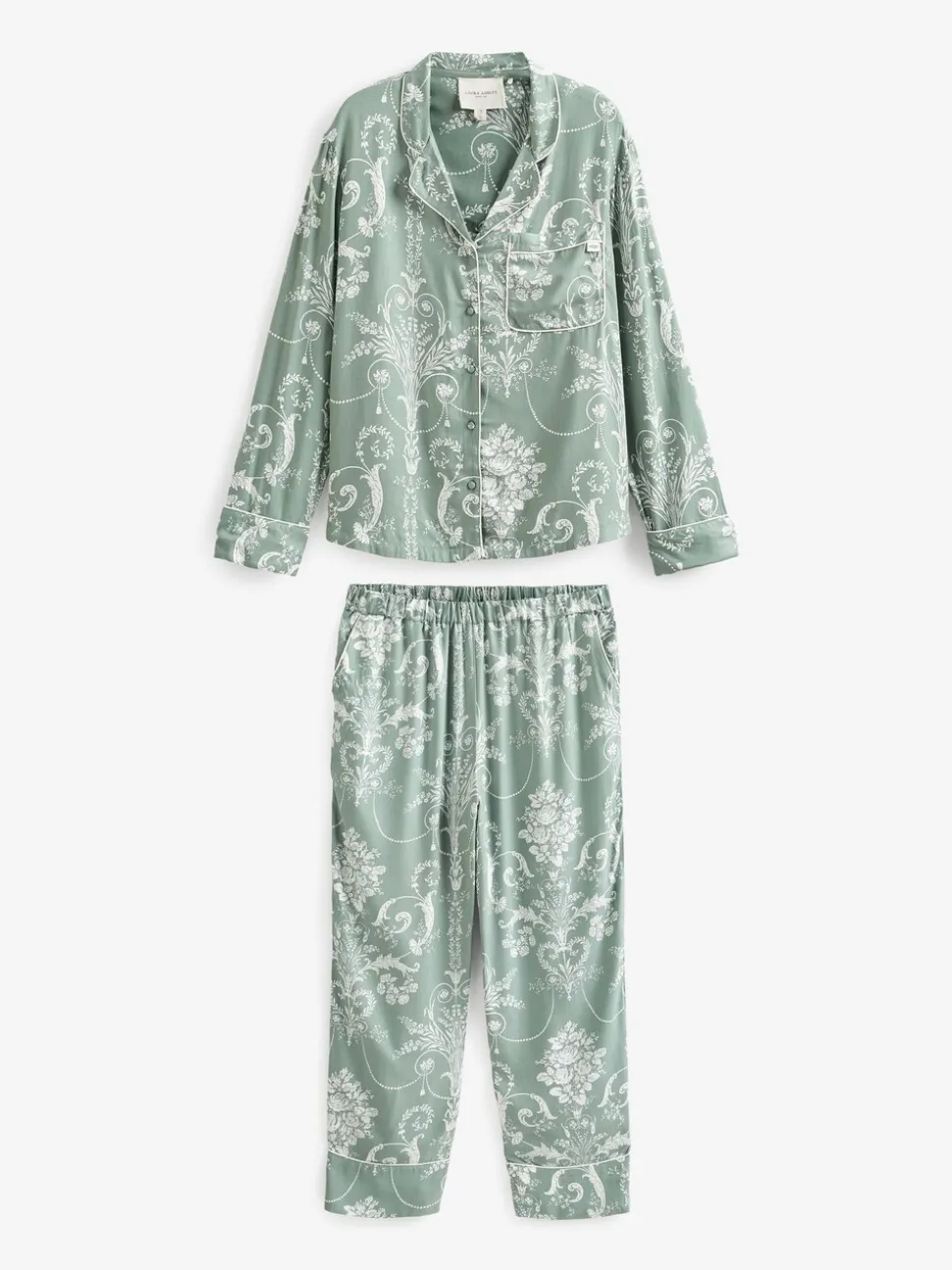 Groen - Laura Ashley Josette pyjama met knopen