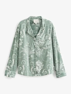 Groen - Laura Ashley Josette pyjama met knopen