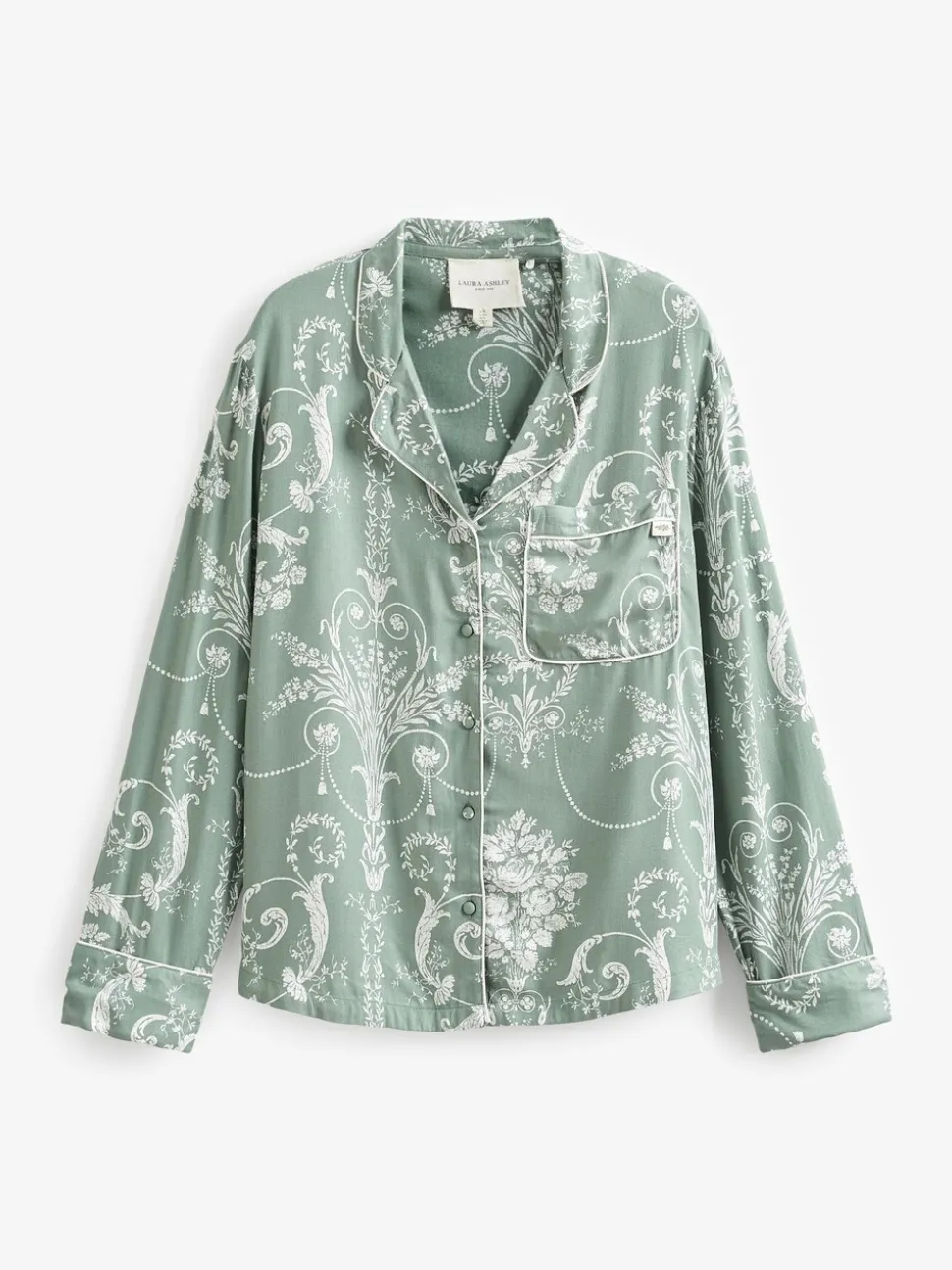 Groen - Laura Ashley Josette pyjama met knopen