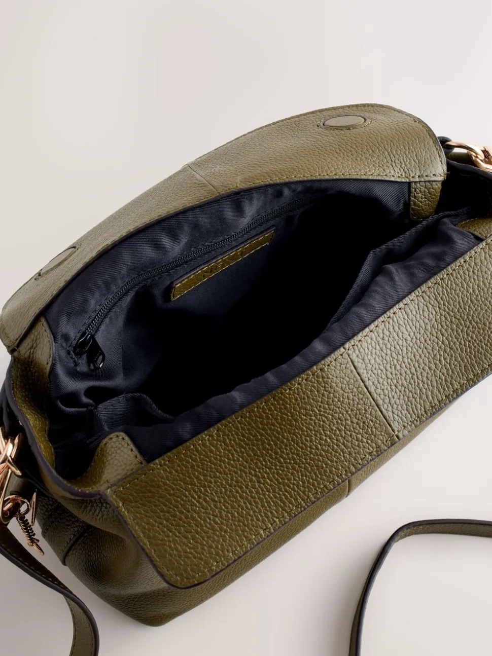 Groen - Leather Slouchy Cross-Body Bag