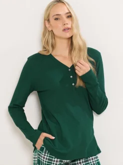 Groen - Long Tall Sally Long Sleeve Waffle Pyjamas Top