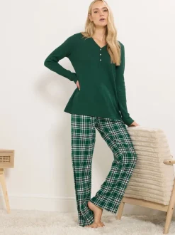 Groen - Long Tall Sally Long Sleeve Waffle Pyjamas Top