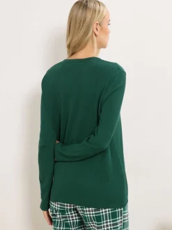Groen - Long Tall Sally Long Sleeve Waffle Pyjamas Top