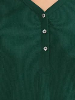 Groen - Long Tall Sally Long Sleeve Waffle Pyjamas Top