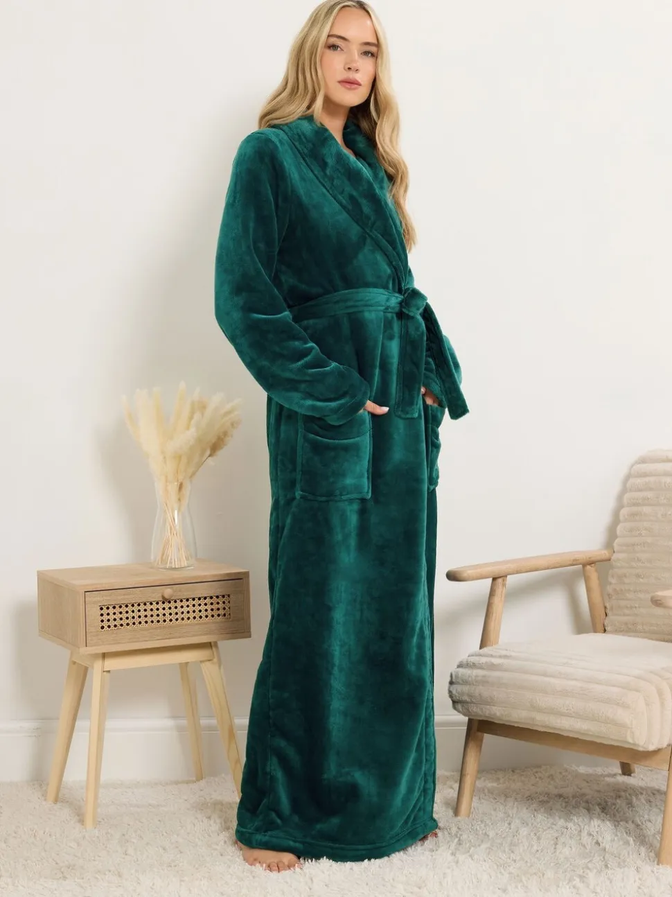 Groen - Long Tall Sally Super Luxe Shawl Maxi Robe