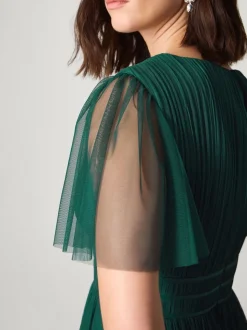 Groen - Monsoon Emily Short Sleeve Tulle Bridesmaid Dress