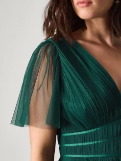 Groen - Monsoon Emily Short Sleeve Tulle Bridesmaid Dress