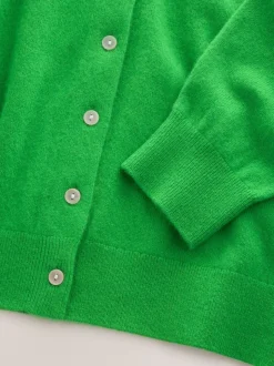 Groen - N.Premium 100% kasjmier lang vest met lange mouwen