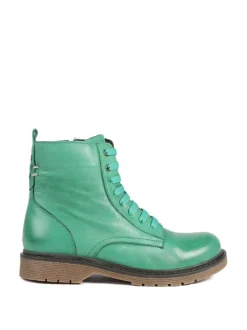 Groen - Pavers All Leather Block Heel Ankle Boots