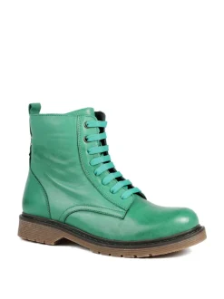 Groen - Pavers All Leather Block Heel Ankle Boots