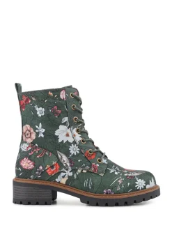 Groen - Pavers Wide Fit Lace-Up Ankle Boots