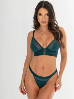 Groen - Pour Moi India beugelbustier met voorsluiting