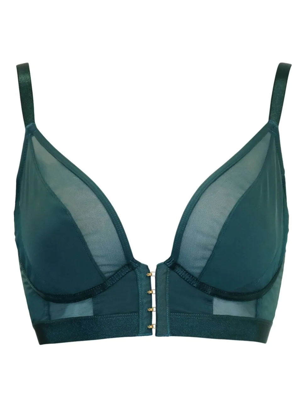 Groen - Pour Moi India beugelbustier met voorsluiting