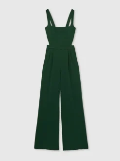 Groen - Reiss Dion Wide-Leg Cut-Out Jumpsuit