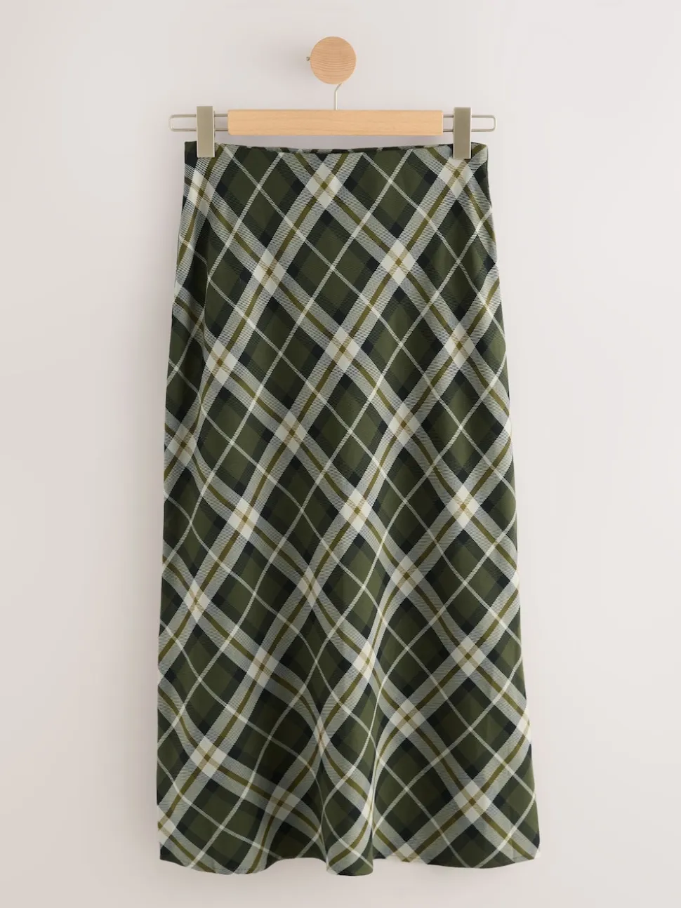 Groen - Ruit Midi Slip Rok