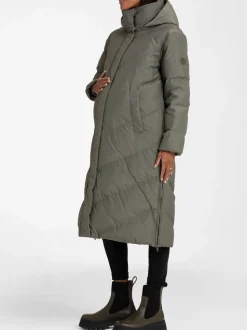 Groen - Seraphine 3-In-1 Lange Chevron Puffer zwangerschapsjas