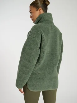 Groen - South Beach borg jas met ritssluiting