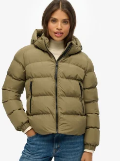Groen - Superdry - Gewatteerd sportjack met capuchon