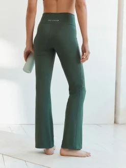 Groen - Superzachte Dry Tech yogasportleggings met uitlopende pijpen