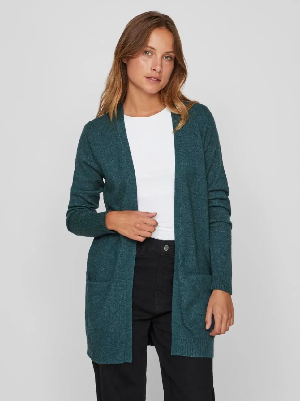 Groen - VILA Long Sleeve Lightweight Knit Cardigan