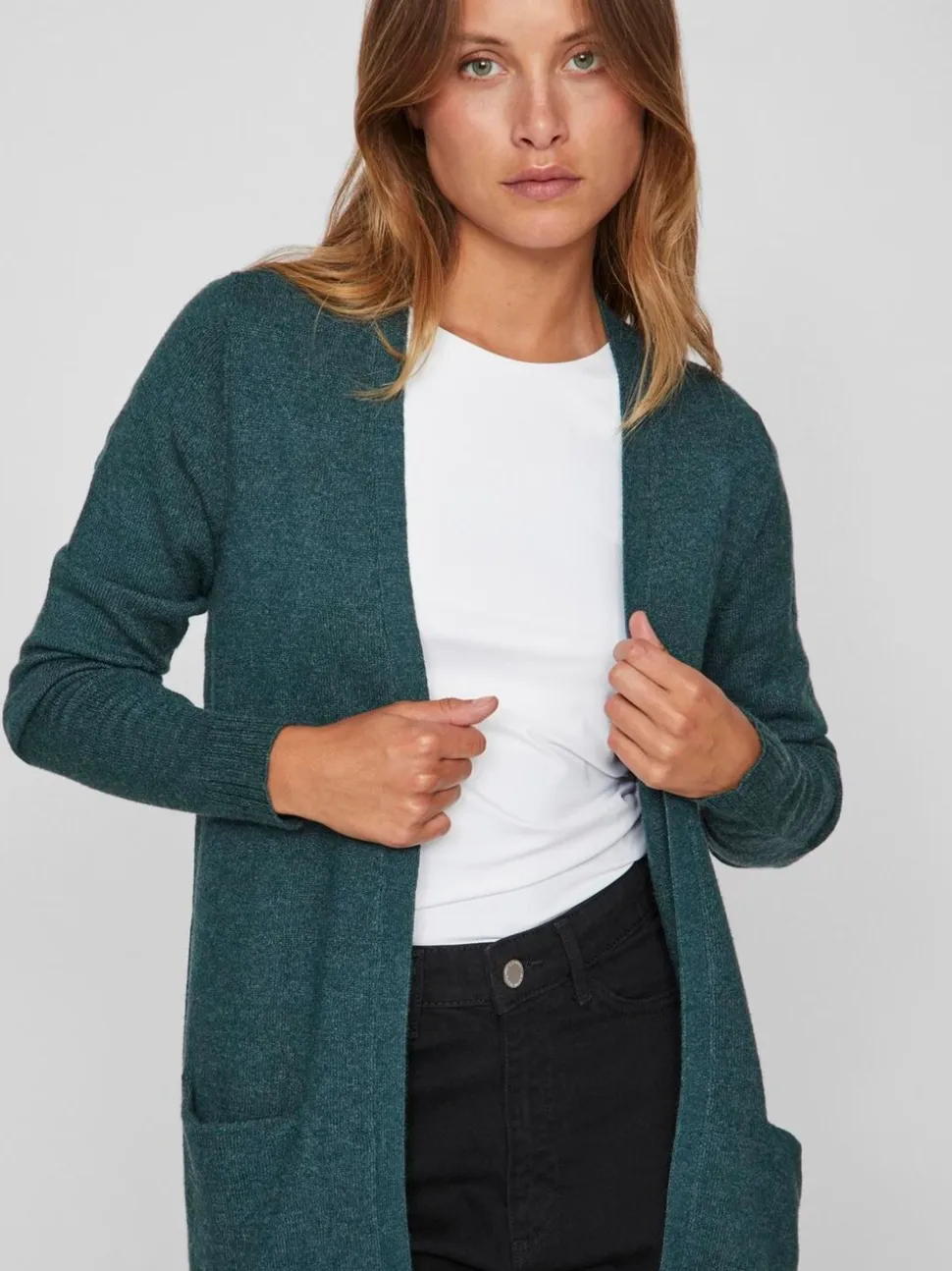 Groen - VILA Long Sleeve Lightweight Knit Cardigan