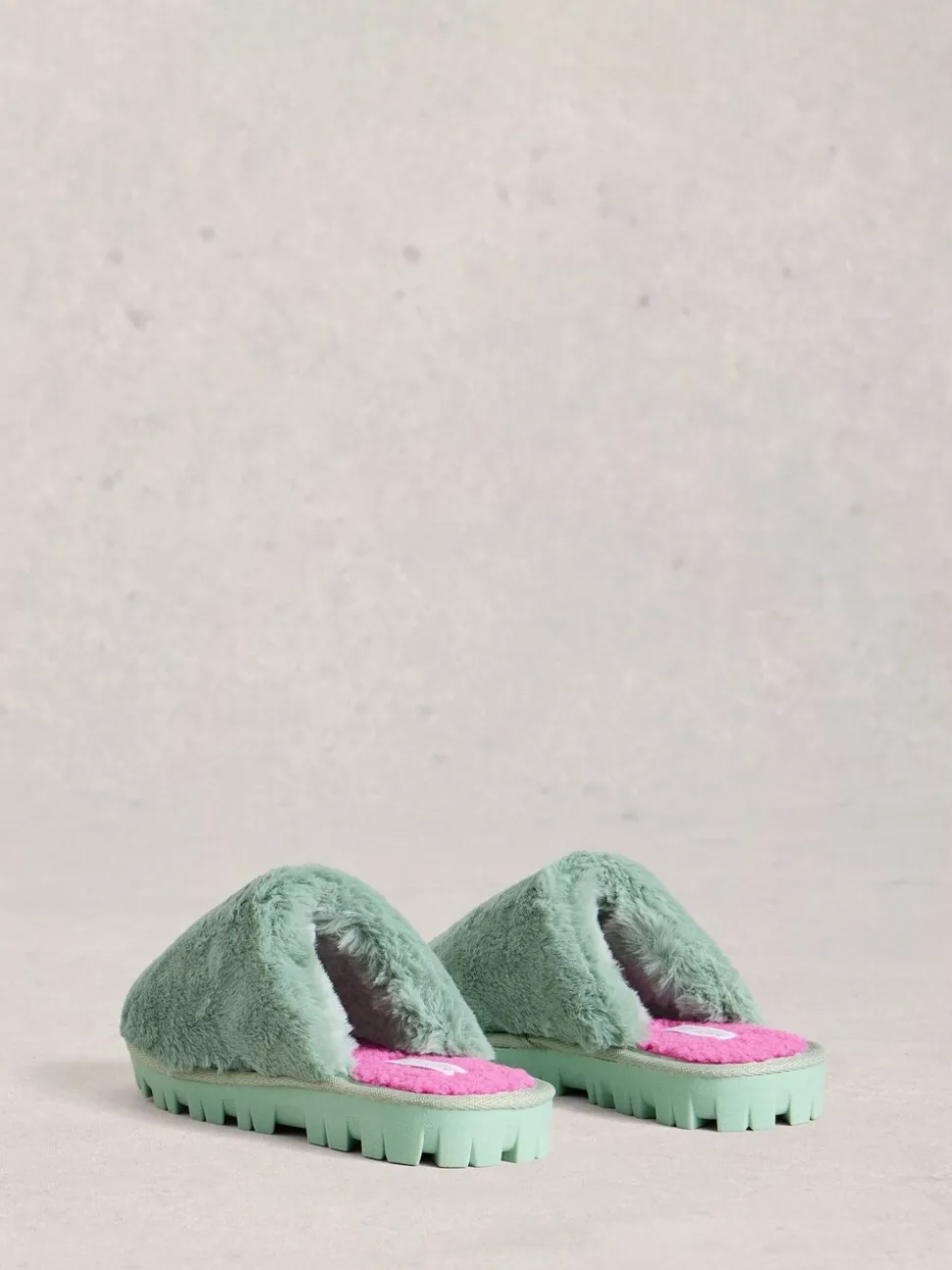 Groen - White Stuff - Pantoffelmuiltjes met imitatiebont
