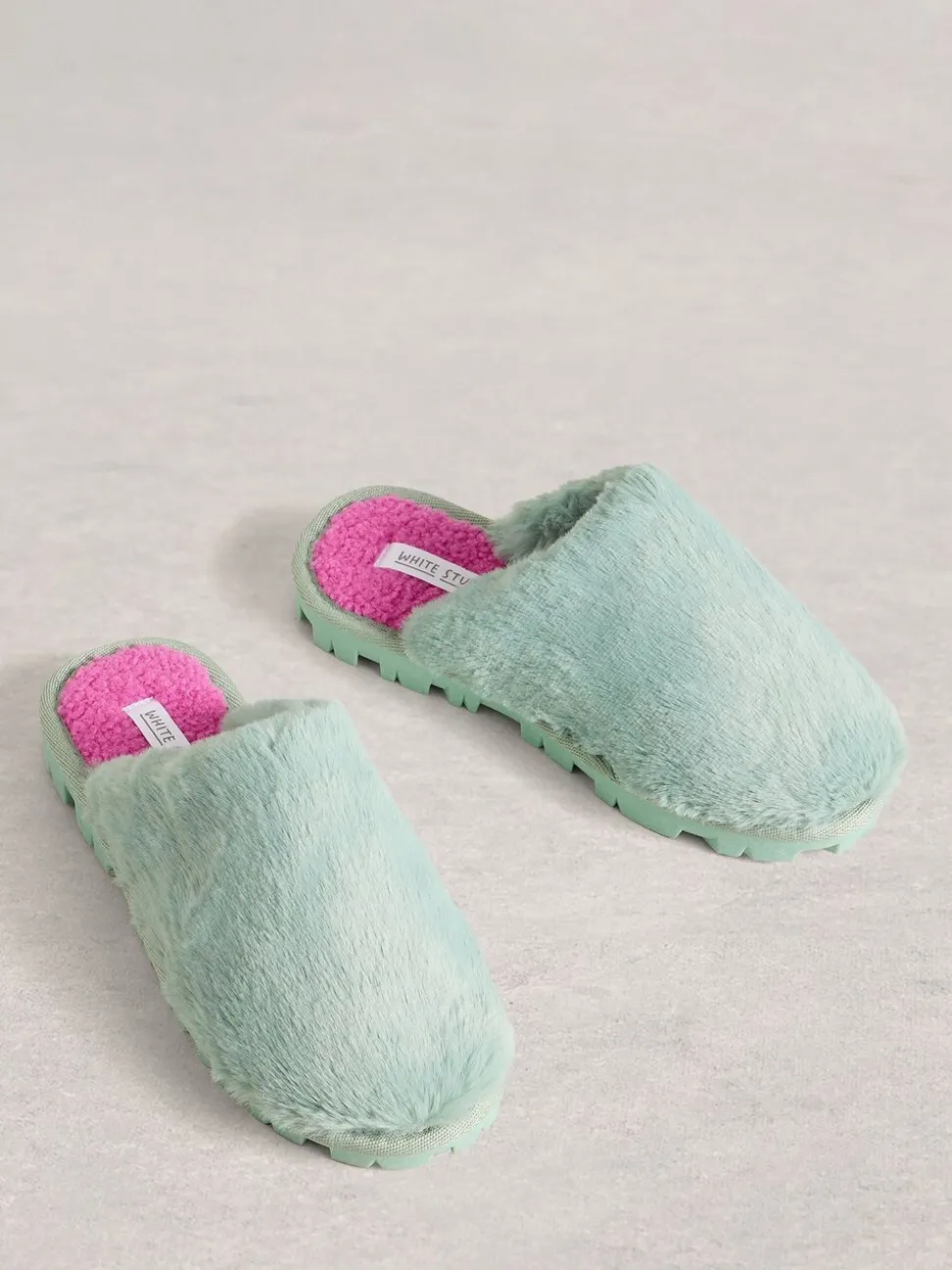 Groen - White Stuff - Pantoffelmuiltjes met imitatiebont