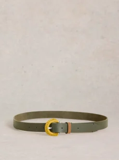 Groen - White Stuff Woven Buckle Belt