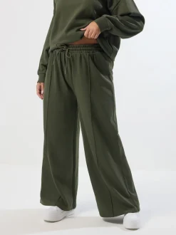 Groen - Yours Curve joggingbroek met wijde pijpen