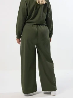 Groen - Yours Curve joggingbroek met wijde pijpen