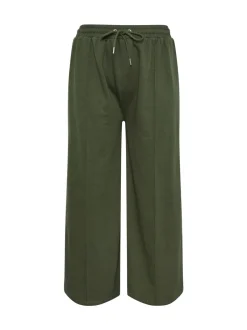 Groen - Yours Curve joggingbroek met wijde pijpen