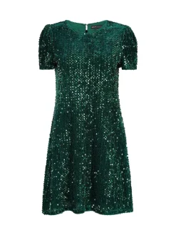 Groen - Yumi Sequin Tunic Dress