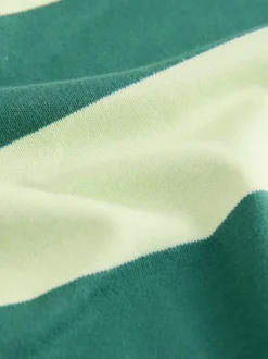 Groen Eenkleurig - Boxy oversized T-shirt met relaxte pasvorm van zware stof en ronde hals