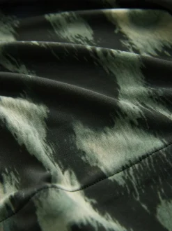 Groen met dierenprint - Long Sleeve V-Neck Jersery Blouse