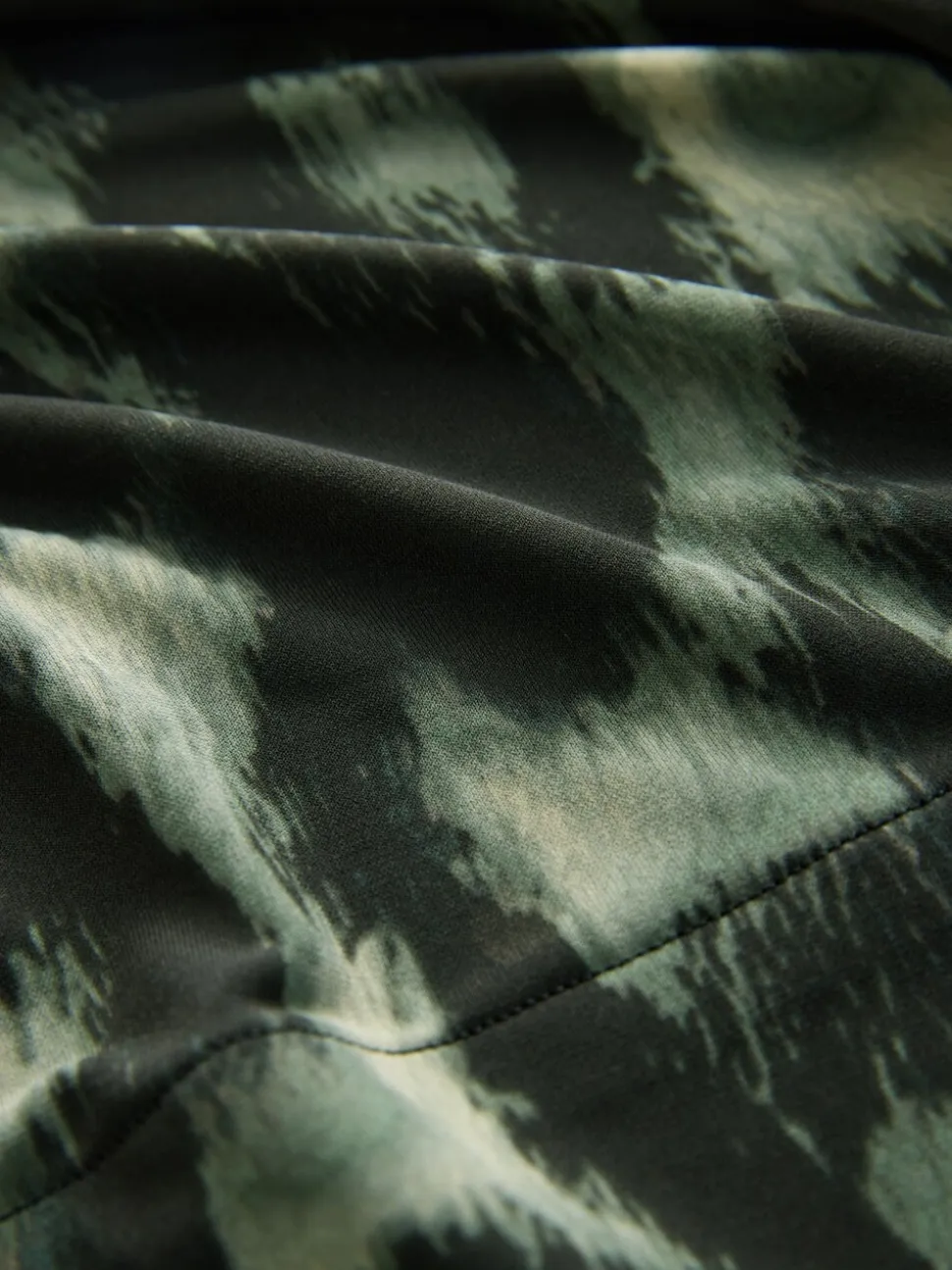 Groen met dierenprint - Long Sleeve V-Neck Jersery Blouse
