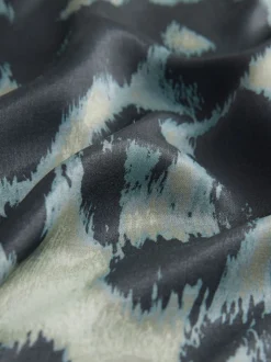 Groen met dierenprint - Satijnen midirok
