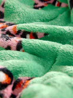 Groen met luipaardprint - Eleanor Bowmer Leopard Print Fleece Robe