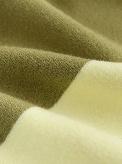 Groene gestreepte denimkraag - Behaaglijke Zachte Trui met Lange Mouwen en Polokraag