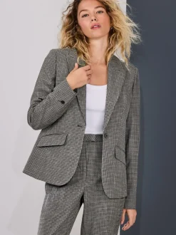Groen/grijs - Check Sculpted Tailored Single Breasted Blazer
