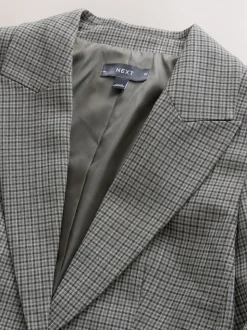 Groen/grijs - Check Sculpted Tailored Single Breasted Blazer