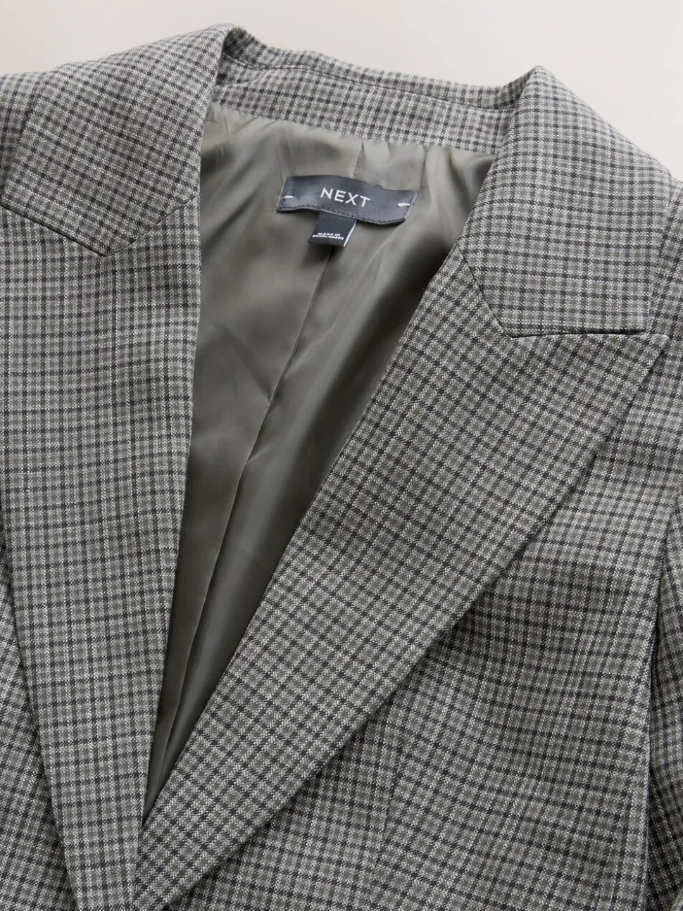 Groen/grijs - Check Sculpted Tailored Single Breasted Blazer