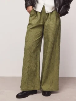 Groen/marineblauw - Gingham Wide Leg Trousers
