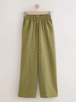 Groen/marineblauw - Gingham Wide Leg Trousers