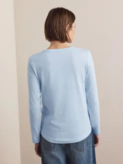 Groen/Paars/Blauw/Ecru/Roze - Set van 5 stuks 100% katoenen T-shirts met lange mouwen