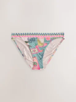 Groen/roze Conversatie - Bikini broekje met print