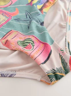 Groen/roze kreeft Conversational - Bikini broekje met print