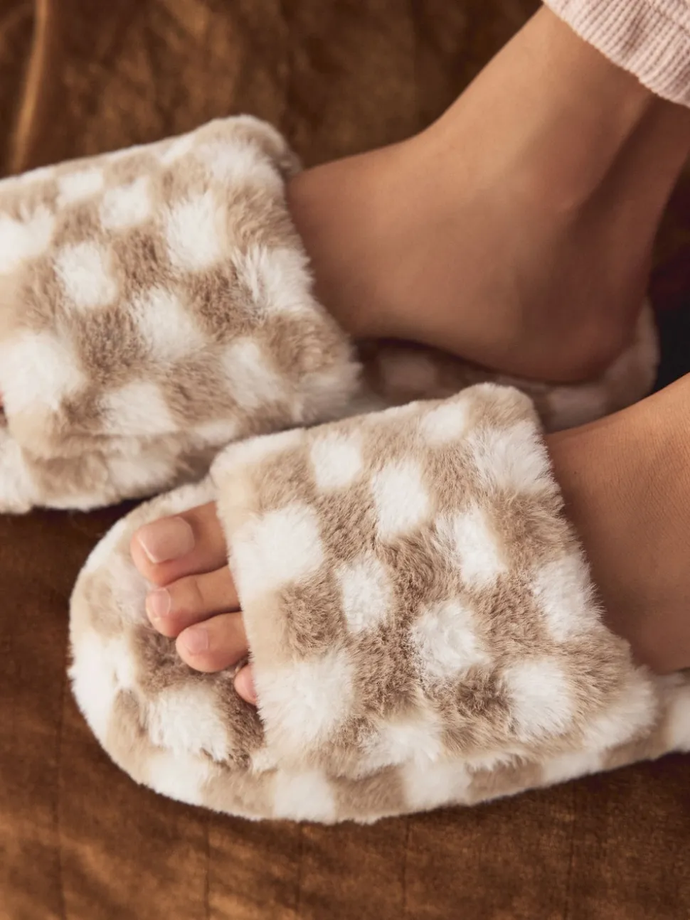 Groen/wit - Checked Slider Slippers