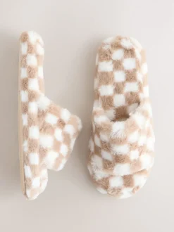 Groen/wit - Checked Slider Slippers